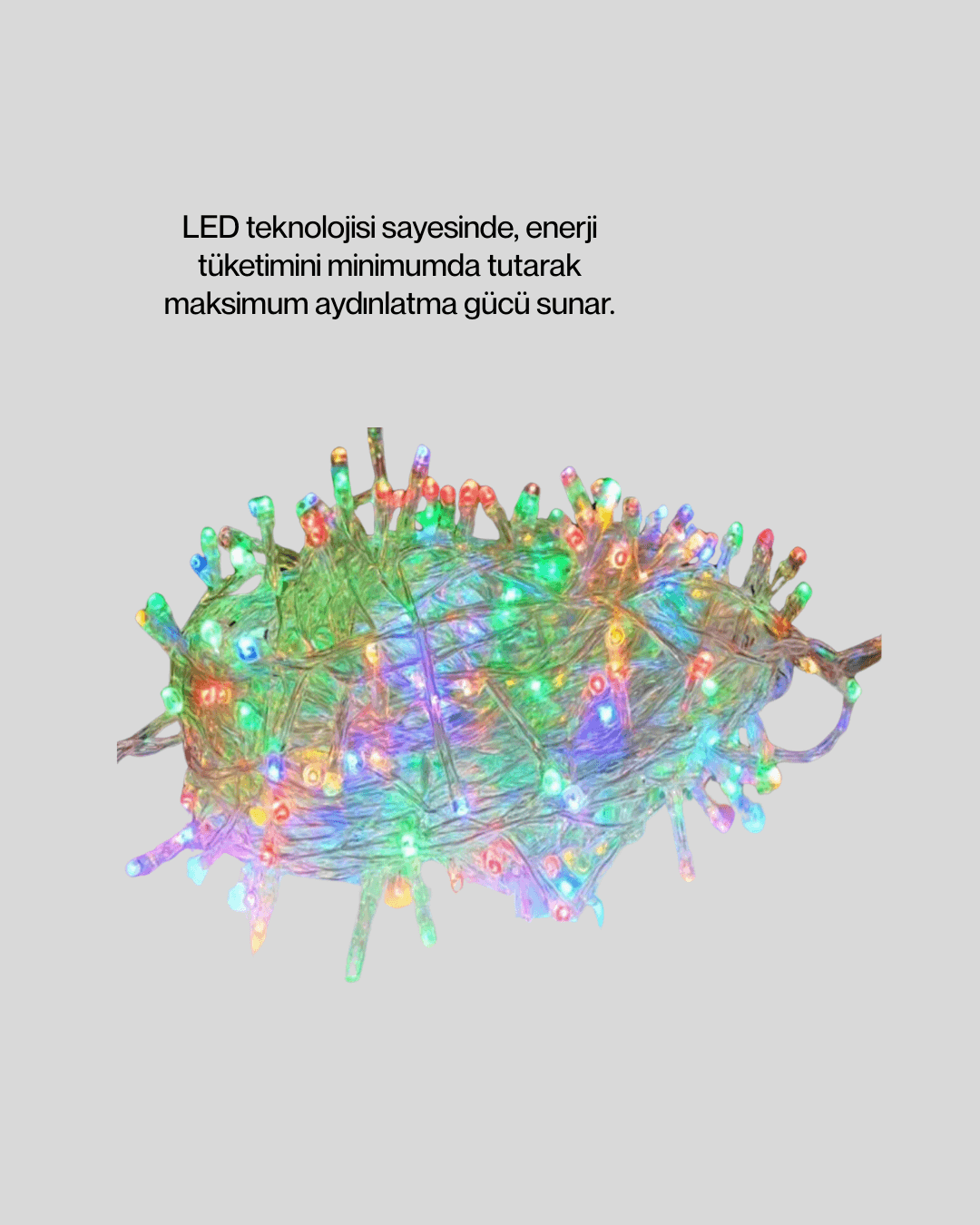 Dekoratif Peri Led 5 m 50 Ampullü Şeffaf Kablo Aydınlatma