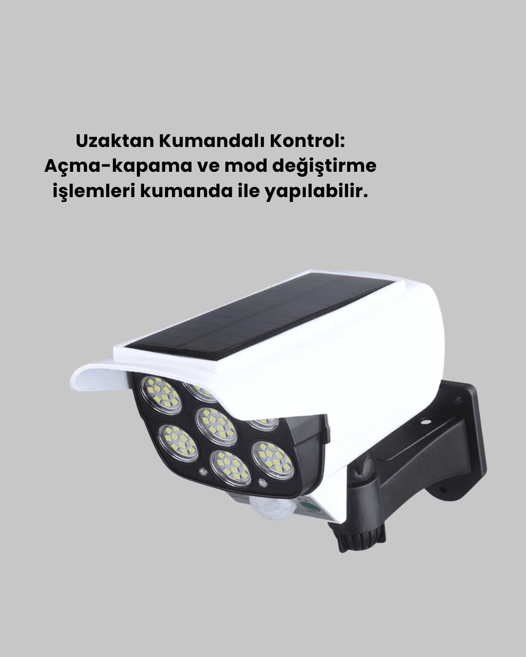 Uzaktan Kumandalı Güneş Enerjili LED Güvenlik Lambası Kamera Tipi Hareket Sensörlü Yeni Nesil