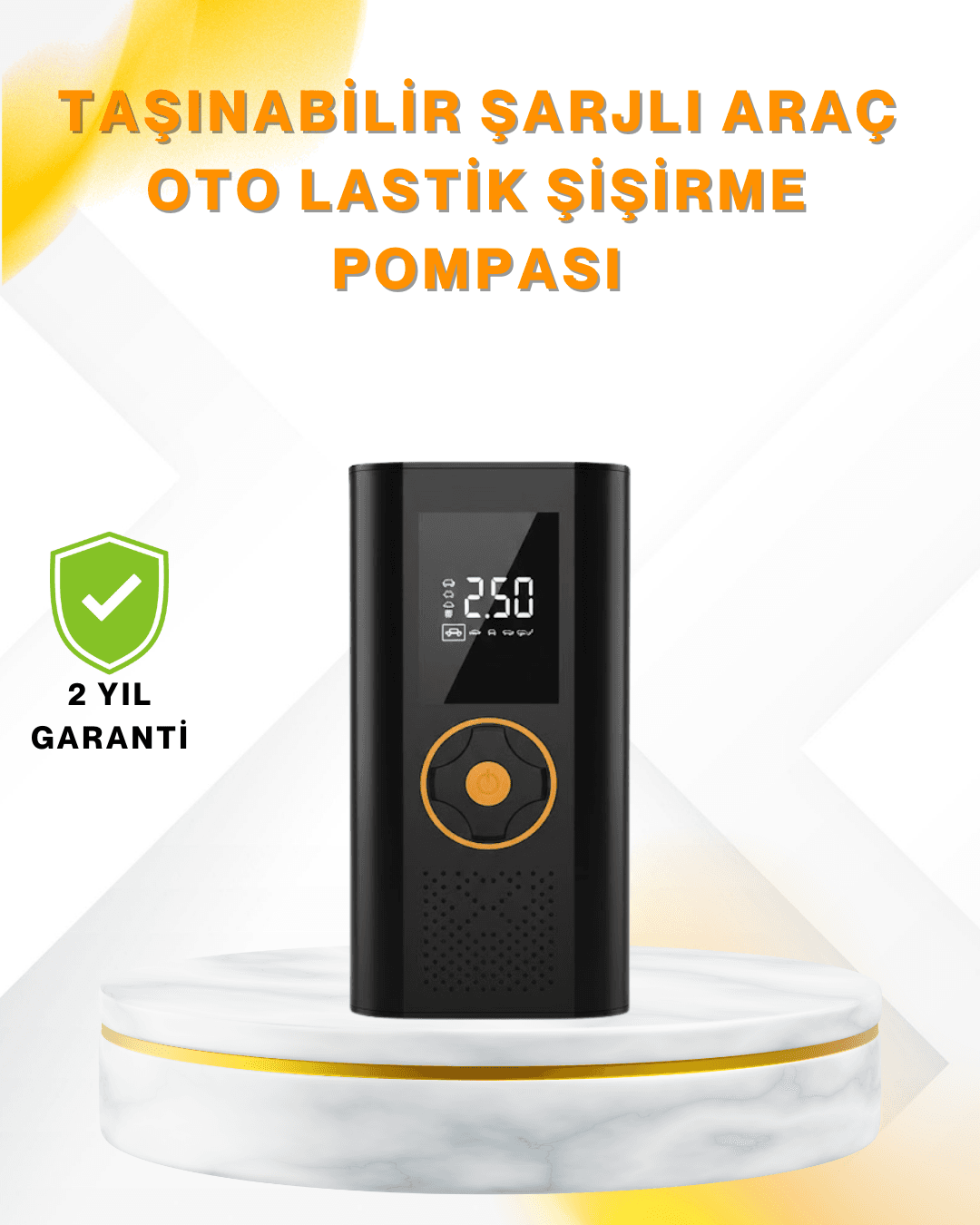 Dijital Göstergeli Taşınabilir Hava Kompresörü Güçlü Şişirme Performansı