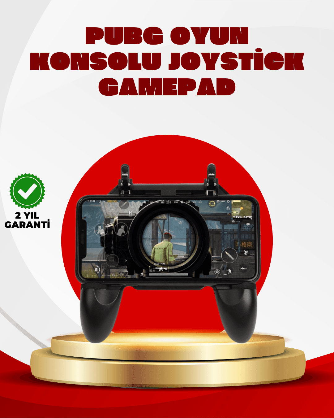 PUBG Mobile Uyumlu Joystick ve Parmak Tetikli Oyun Gamepadi