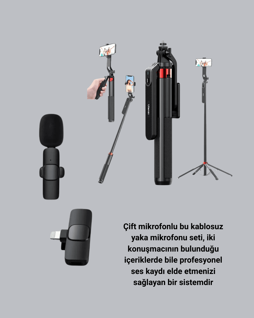 NPL2S TRİPOT +K11 YAKA MİKROFONU SET