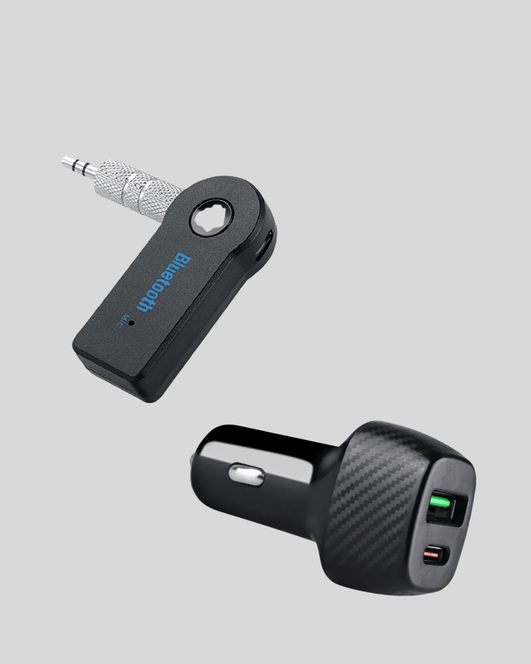 Bluetooth AUX Çevirici ve PD Destekli Araç Şarj Cihazı 2’li Set