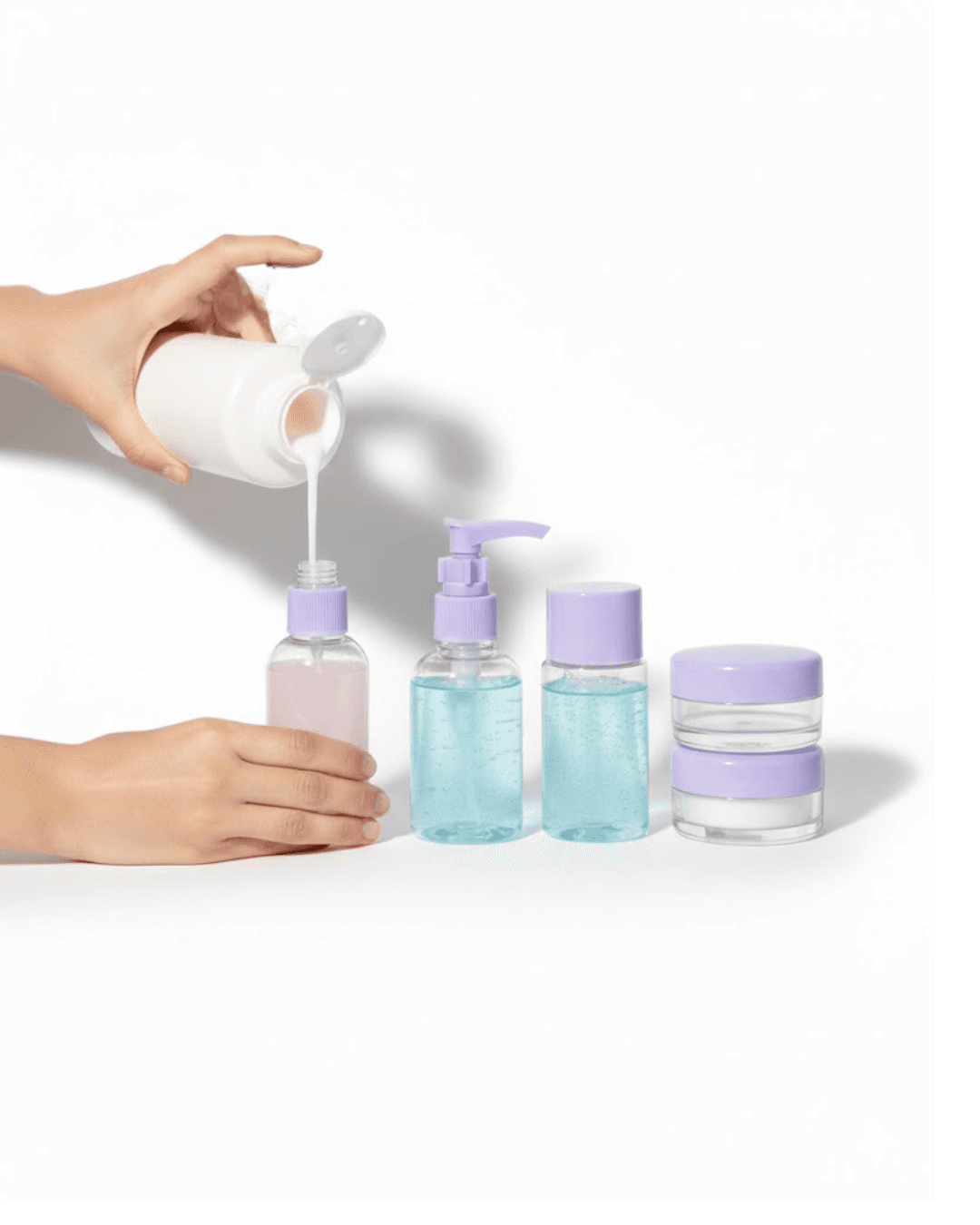 5 Parça Seyahat Banyo Seti 30 ml Şeffaf Taşınabilir Şişe Seti