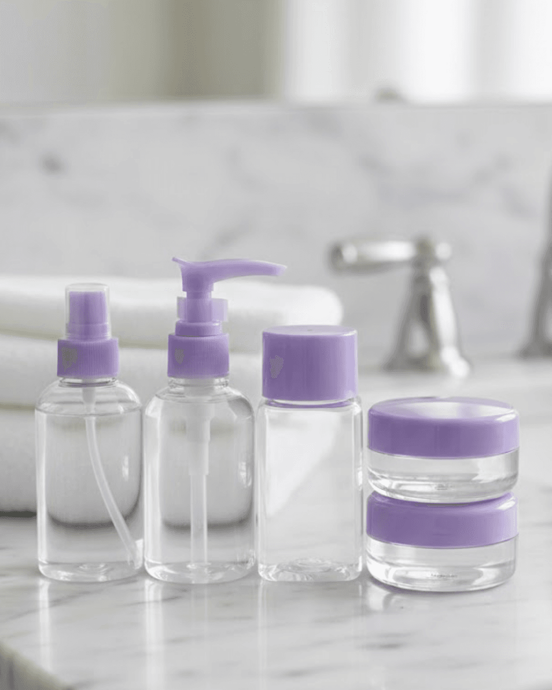 Seyahat İçin 5’li Şeffaf Kozmetik Şişe Seti 30 ml