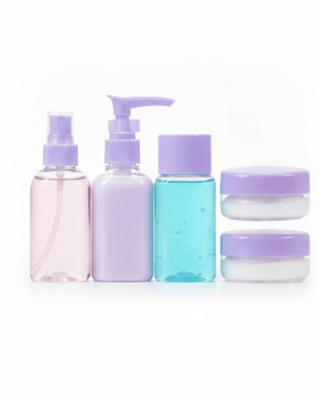 5 Parça Seyahat Banyo Seti 30 ml Şeffaf Taşınabilir Şişe Seti