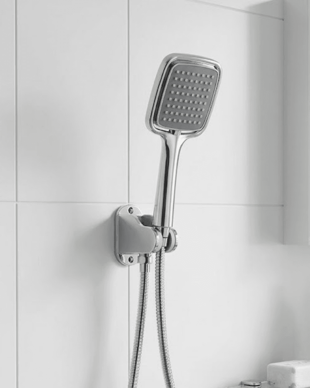 Siyah Duş Seti El Duşu Başlığı Spiral Hortum ve Duvar Askısı Banyo Duş Seti