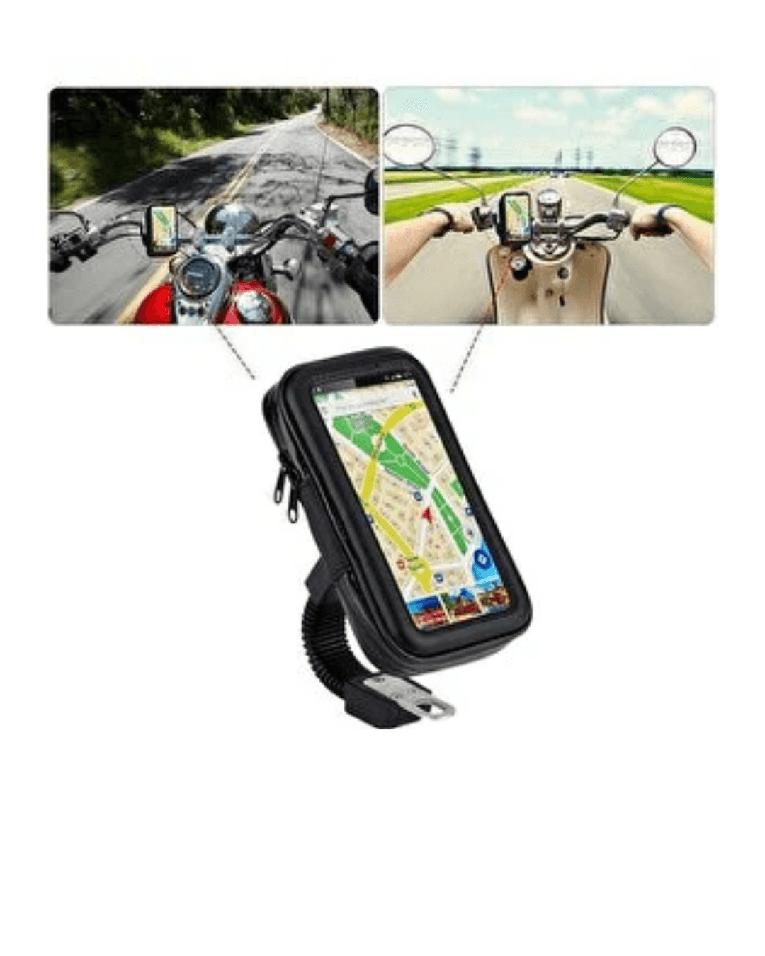 Su Geçirmez Motosiklet Bisiklet Telefon Tutucu 360 Derece Döner Gidon Telefon Standı