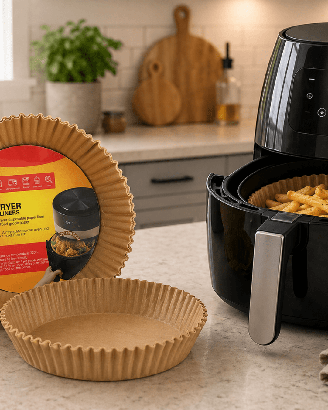 100 Lü Airfryer Kağıdı Yağ Geçirmez Yapışmaz Pişirme Kağıdı