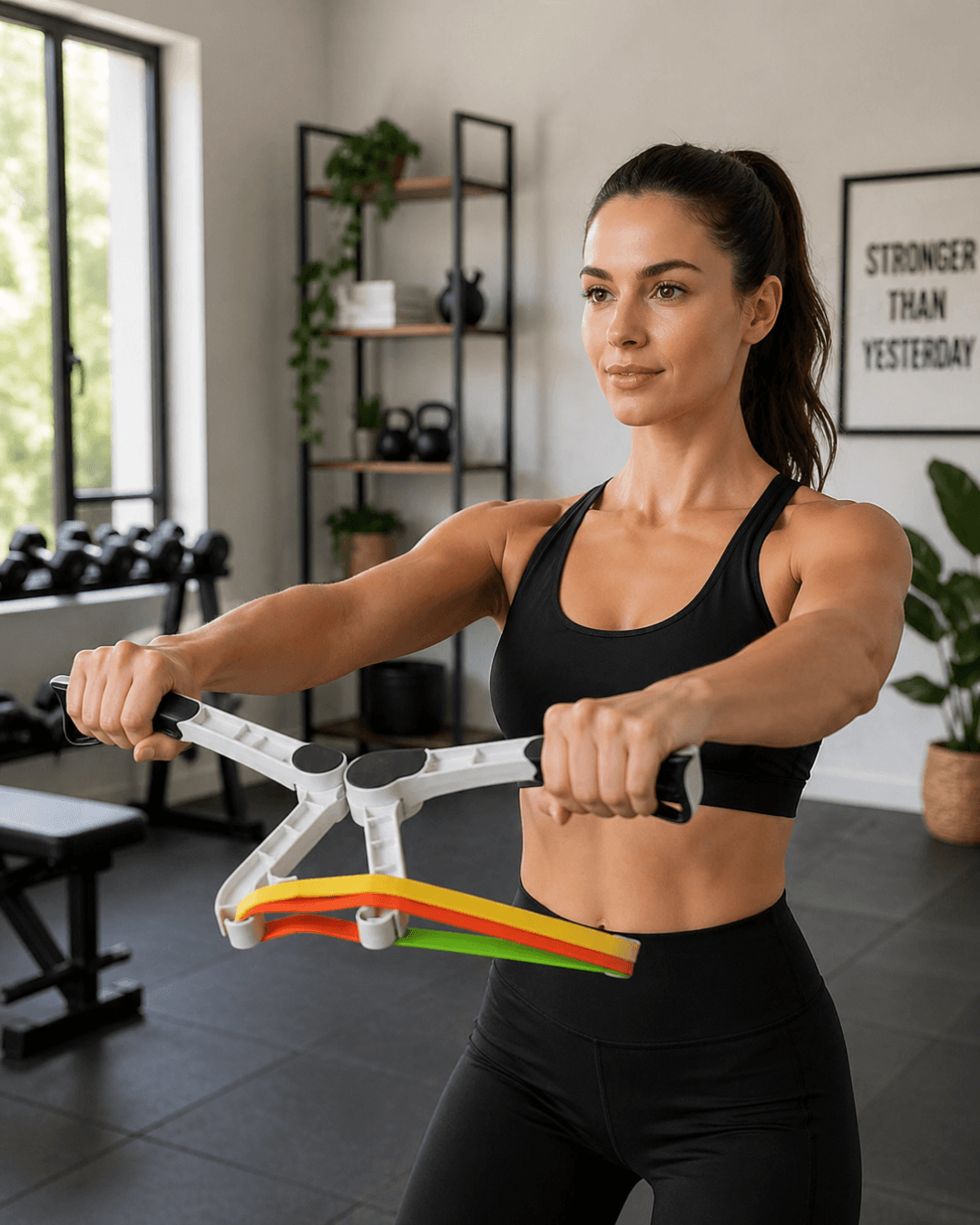Direnç Bantlı Kol Göğüs Omuz Egzersiz Aleti Evde Fitness Seti