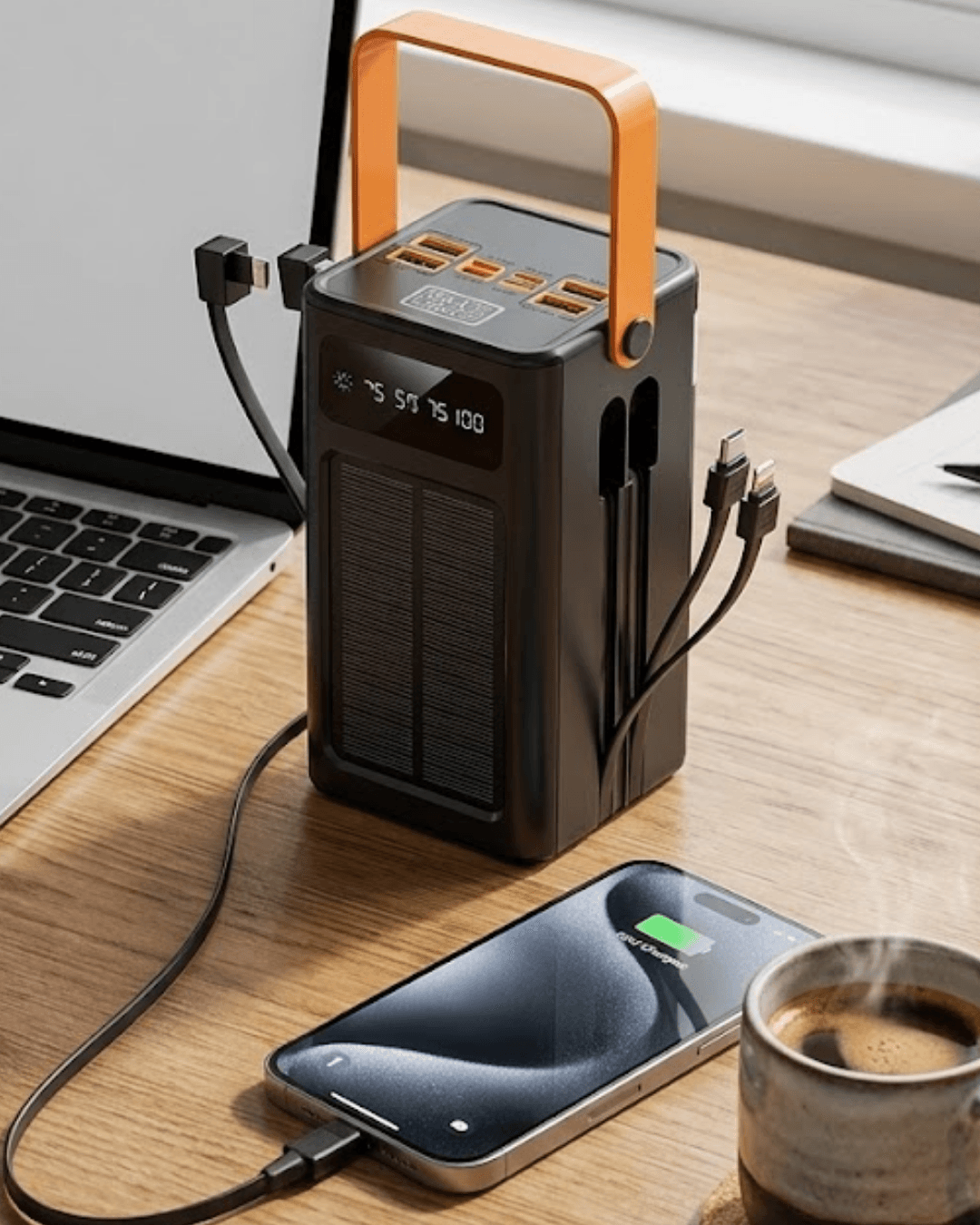 Güneş Enerjili Taşınabilir Powerbank Yüksek Kapasiteli Hızlı Şarj Özellikli