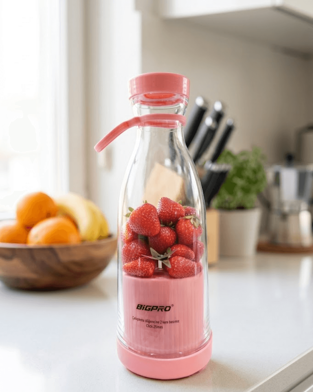 Şarjlı Taşınabilir Blender USB Kablosuz Smoothie Yapıcı Pratik Kullanım