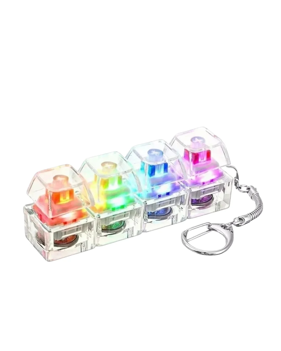 Işıklı Mekanik Tuş Anahtarlık Klik Sesli Stres Oyuncağı Fidget