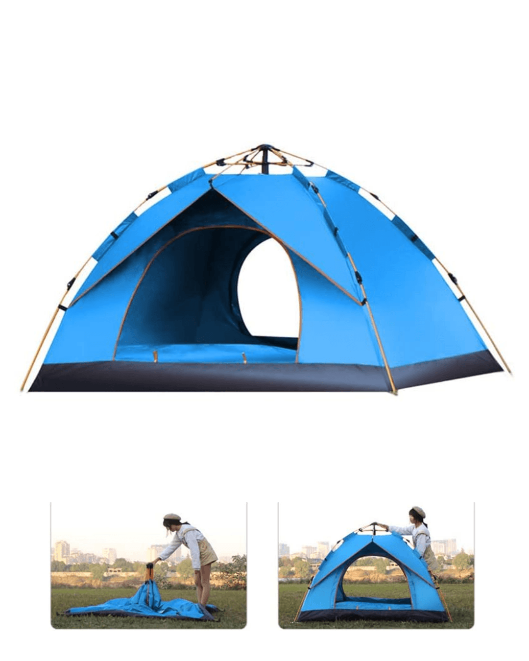 2 3 Kişilik Otomatik Kamp Çadırı Su Geçirmez Outdoor Pratik Kurulum