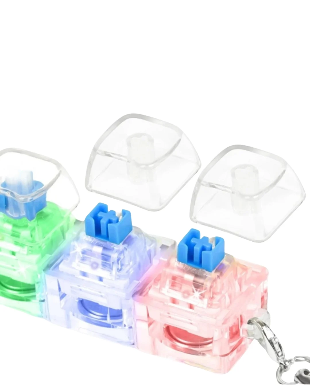 Işıklı Mekanik Tuş Anahtarlık Klik Sesli Stres Oyuncağı Fidget