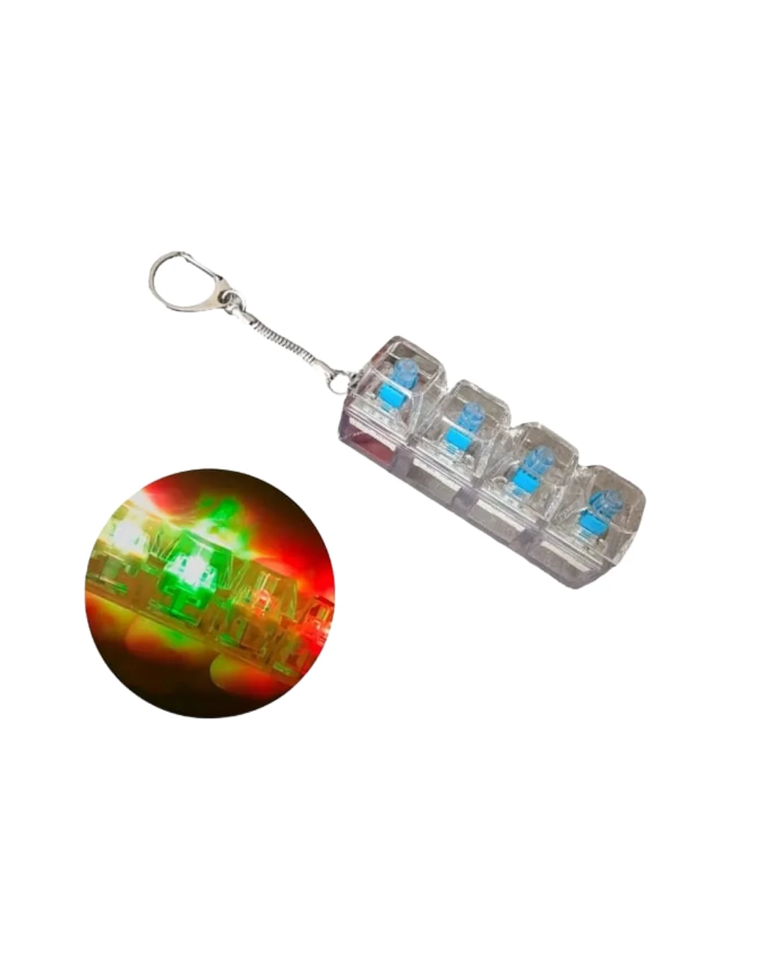 Işıklı Mekanik Tuş Anahtarlık Klik Sesli Stres Oyuncağı Fidget