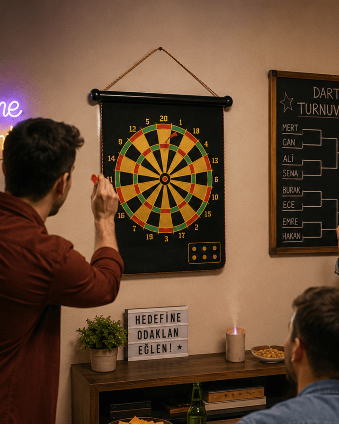 Manyetik Dart Oyunu Katlanabilir Güvenli Dart Seti 6 Ok Hediyeli