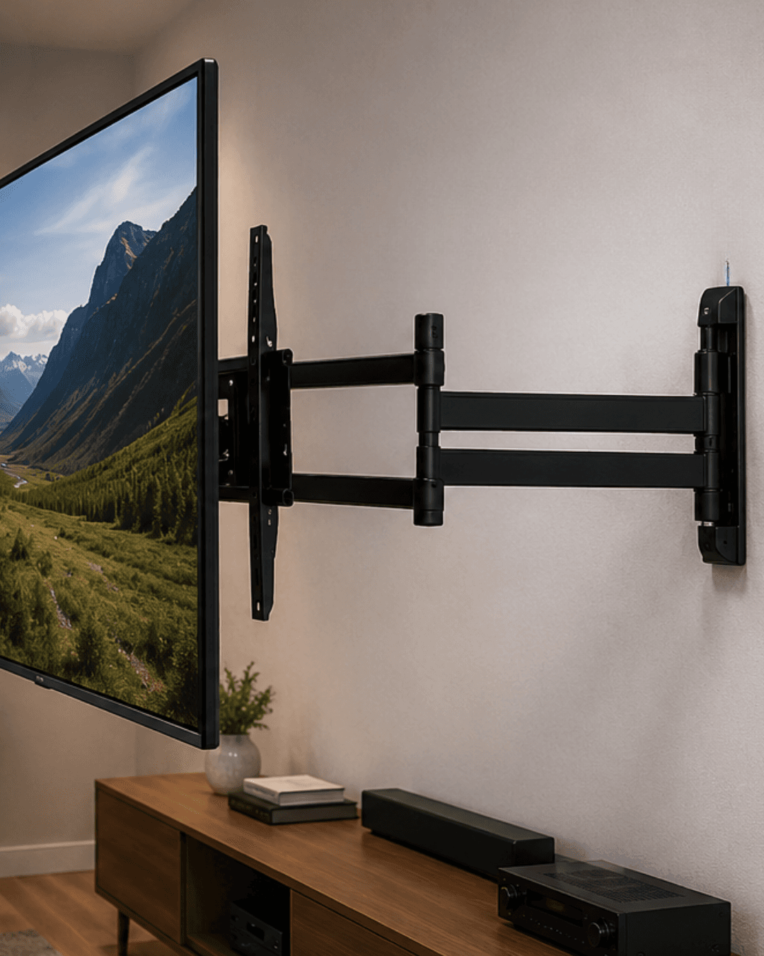 Çift Kollu TV Askı Aparatı Hareketli LCD LED Televizyon Askılığı