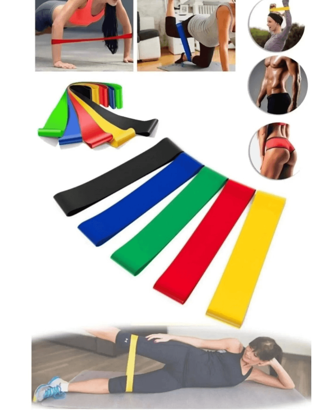 Pilates Direnç Lastiği Fitness Yoga ve Evde Spor İçin Çok Amaçlı Bant