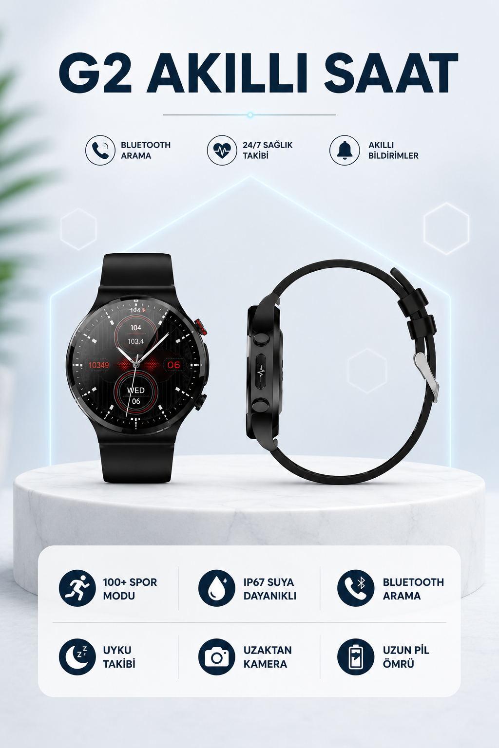 G42 AKILLI SAAT IOS ve ANDROİD CİHAZLARLA UYUMLU