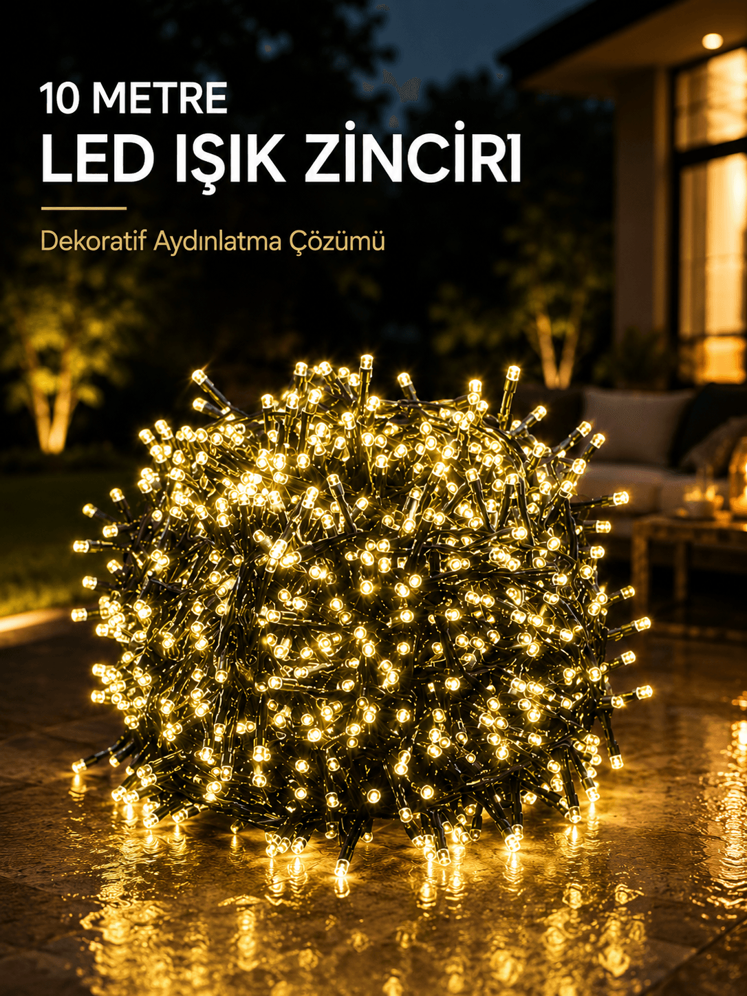 10 Metre Gün Işığı Led Işık Hafif ve Taşınabilir Özel Günler İçin