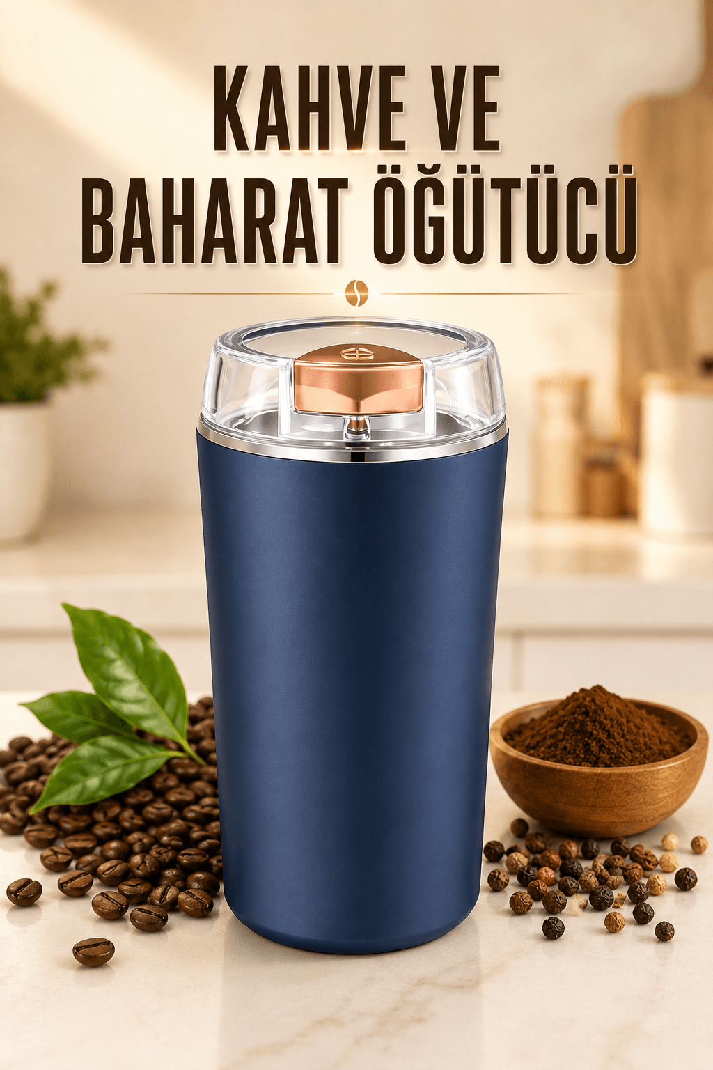 Kahve Ve Baharat Öğütücü Paslanmaz Çelik Dayanıklı Kolay Kullanım