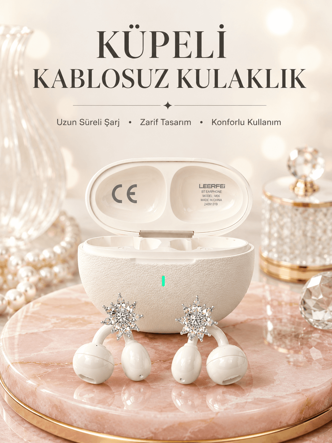 Küpeli Kablosuz Kulaklık Uzun Süreli Batarya Performansı