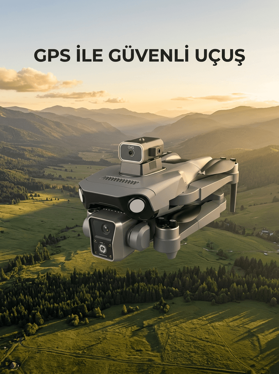 Ekranlı Kumandalı GPS Drone Çift Kameralı Katlanabilir Hava Aracı