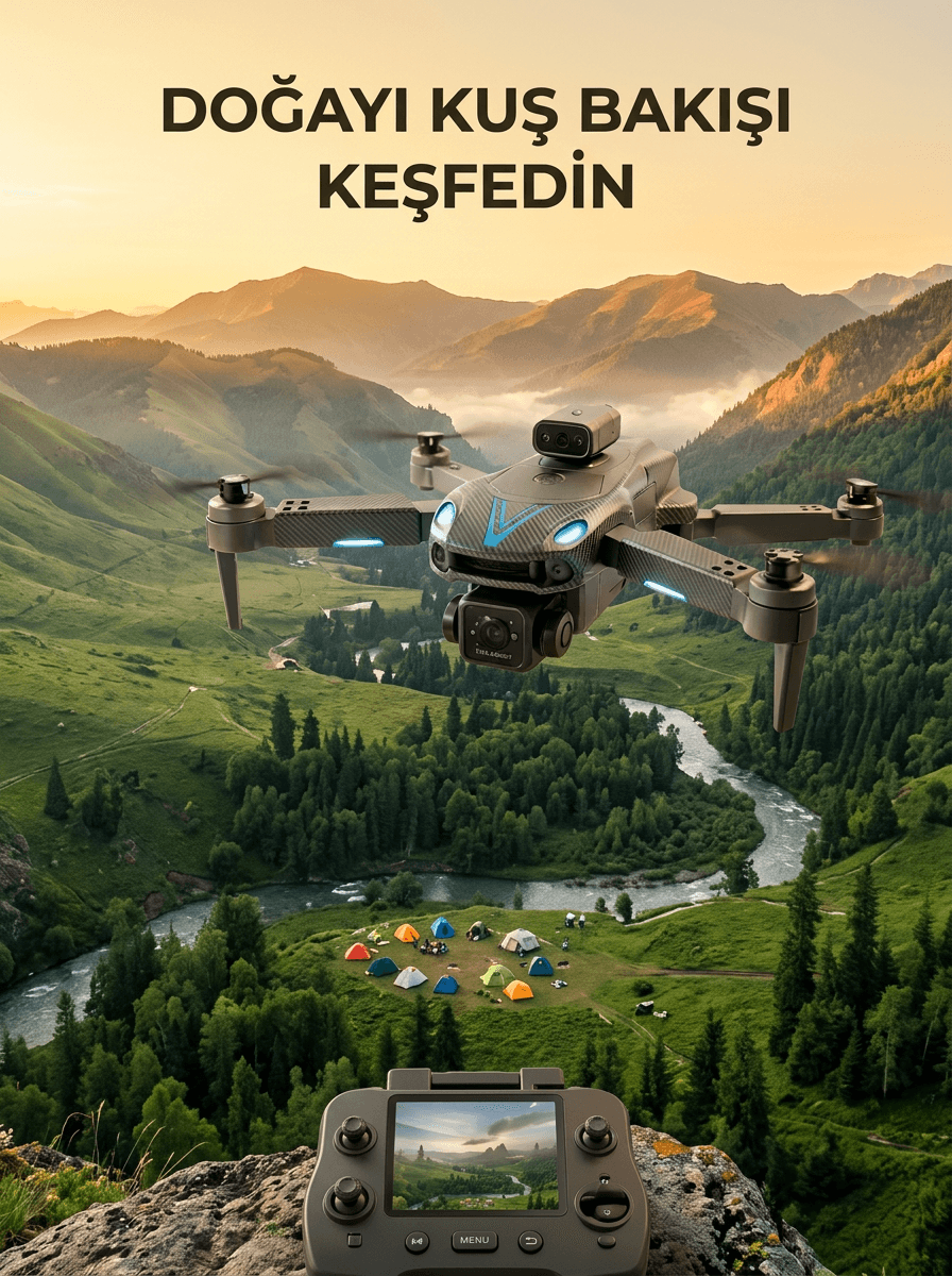 Uzaktan Kumandalı Çift Kameralı Hobi ve Fotoğraf Drone'u