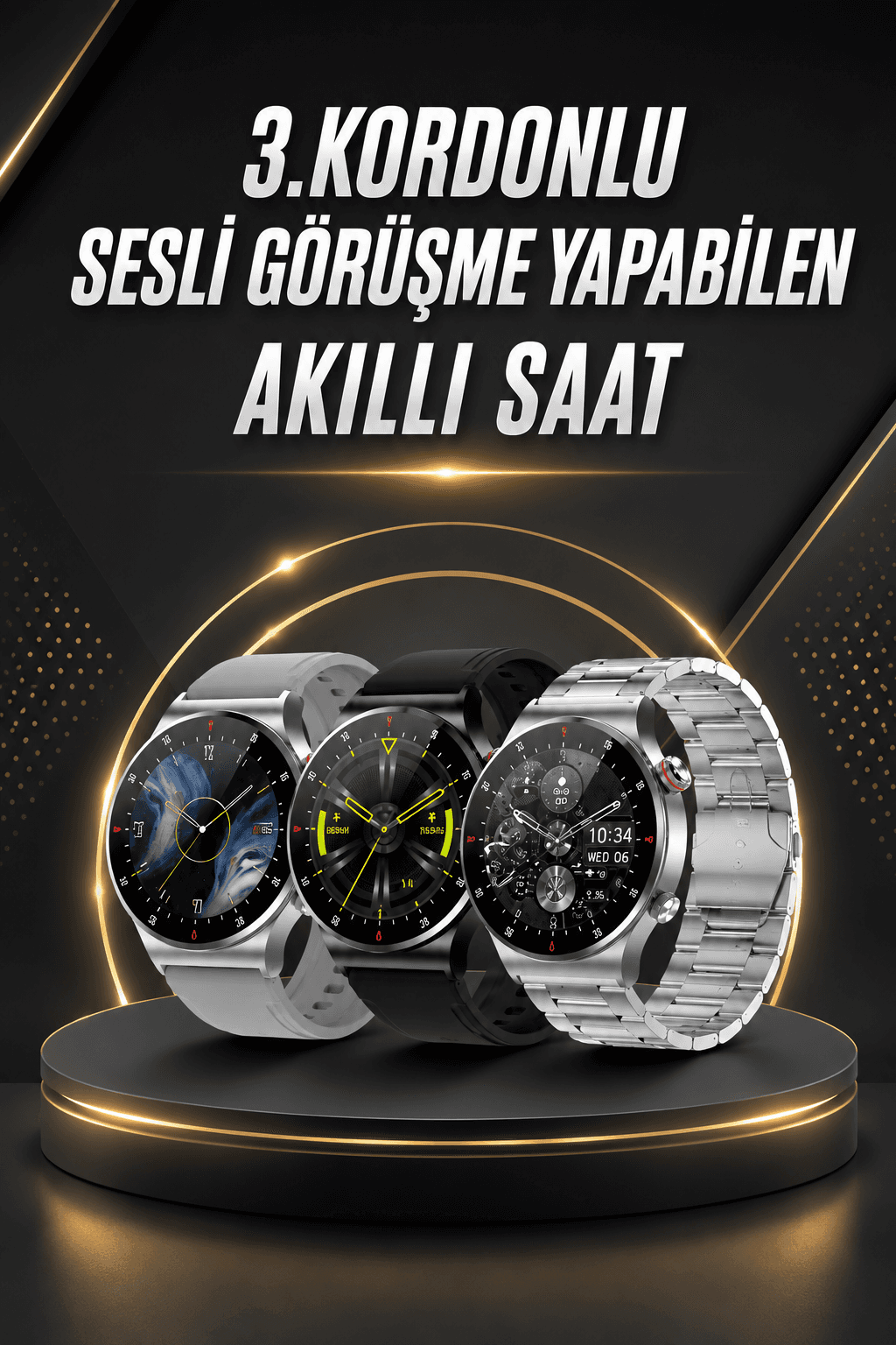 Akıllı Saat Uyku ve Sağlık Takibi NFC Uyumlu Bluetoooth Bağlantılı Android İOS Uyumlu