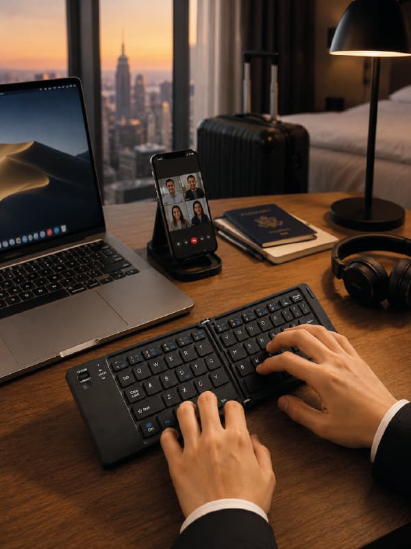 Taşınabilir Katlanabilir Bluetooth Klavye iOS Android Windows Uyumlu