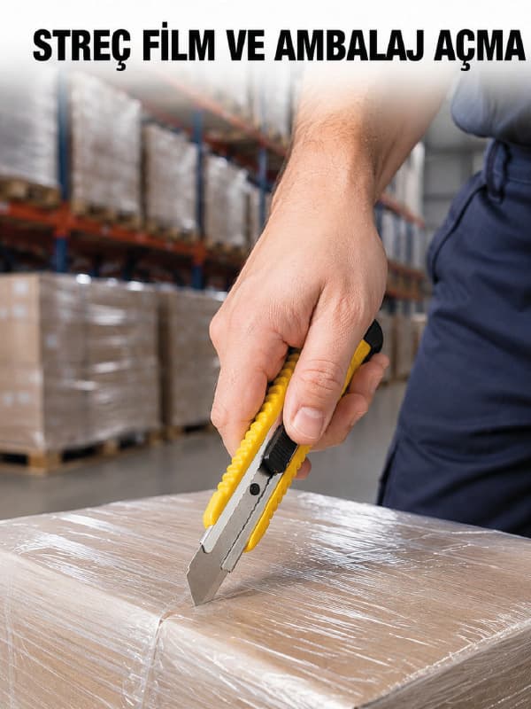5’li Metal Falçata Seti Profesyonel Maket Bıçağı Kesici Falçata Sarı Ergonomik Saplı