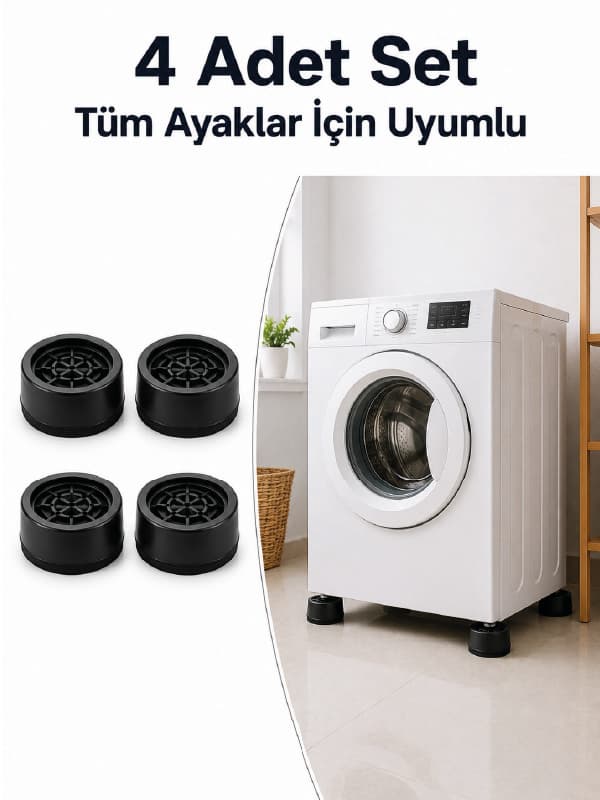 Kaymaz Tabanlı 4 Adet Makine Ayak Yükseltici