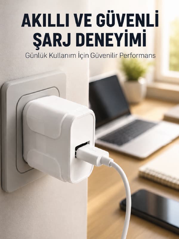 Pratik ve Kompakt Tasarımlı 12W USB Telefon Şarj Adaptörü