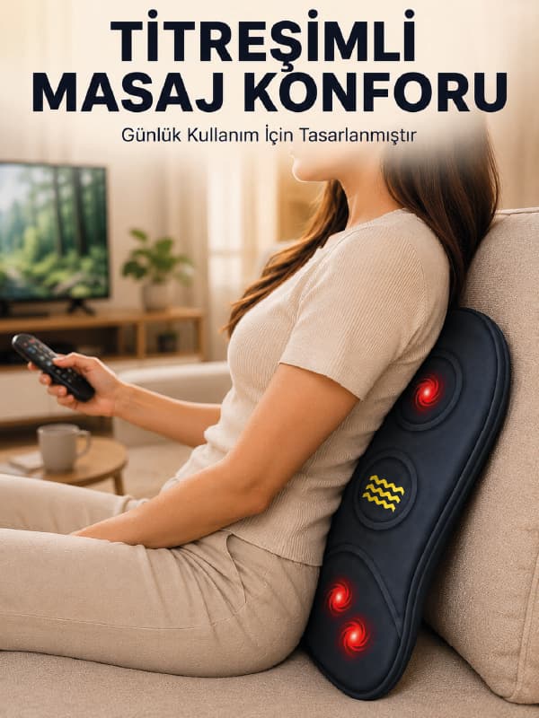 Ergonomik Isıtmalı Bel Masaj Minderi Sırt Destek Minderi