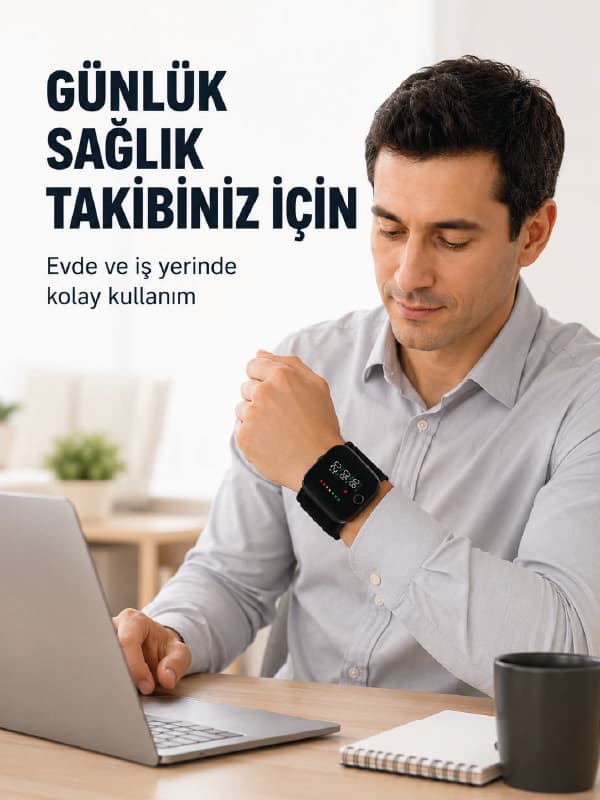 Şarjlı Bilekten Dijital Tansiyon Ölçer Geniş LCD Ekranlı