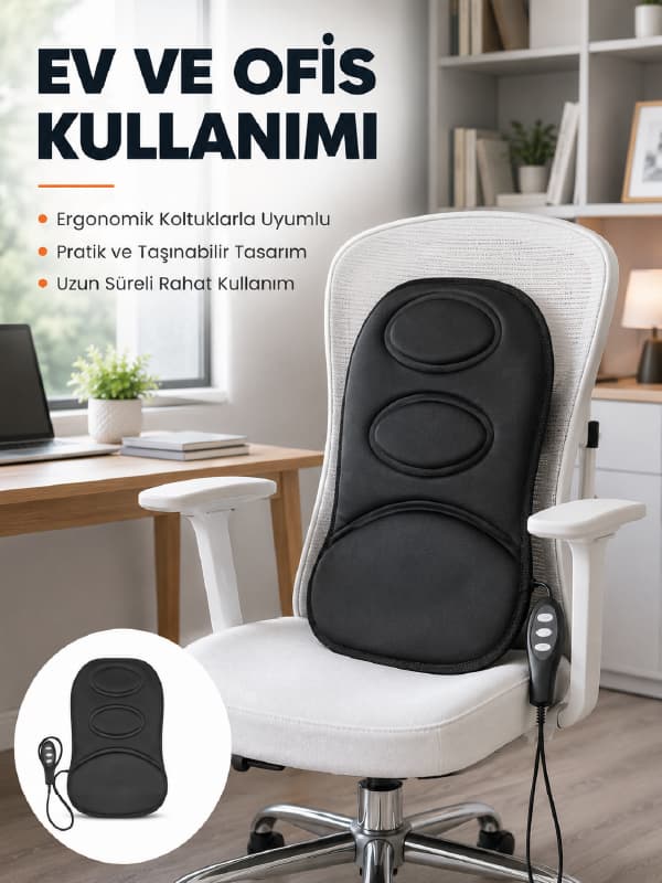 Ev ve Araç İçin Masaj Minderi Modlu Isıtmalı Titreşimli Koltuk Masaj Pedi