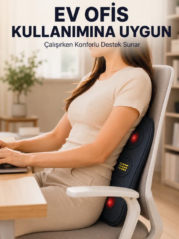 Bel Destek Minderi Isıtmalı Masaj Özellikli Günlük Kullanım