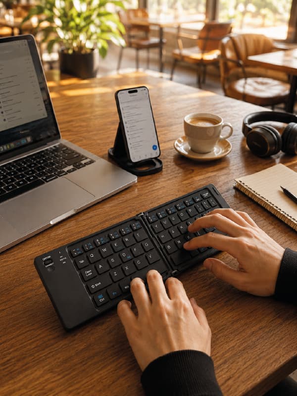 Taşınabilir Katlanabilir Bluetooth Klavye iOS Android Windows Uyumlu