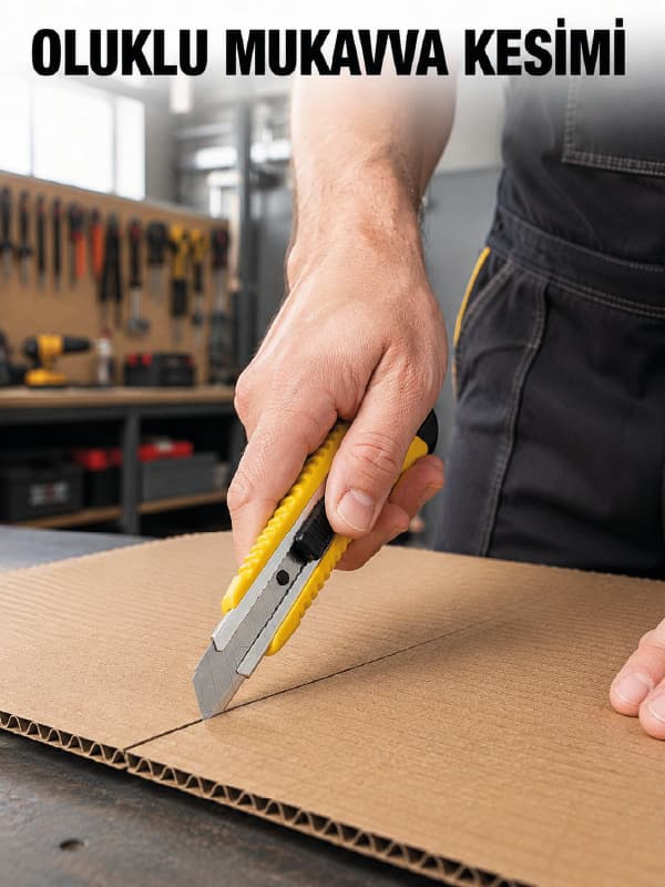 Metal Gövdeli 5’li Falçata Seti Profesyonel Maket Bıçağı Karton Koli Kesici
