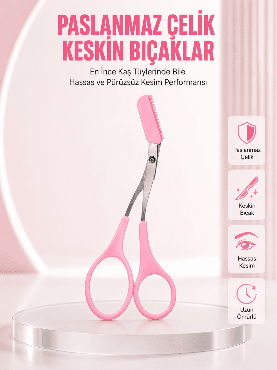 Taraklı Kaş Düzeltme Makası – Hassas Şekillendirme ve Kolay Kullanım