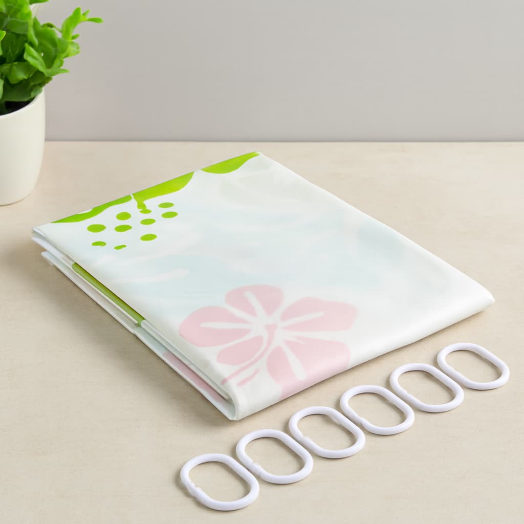 PVC Banyo Duş Perdesi 90x180 cm - 2li, 12 Halka