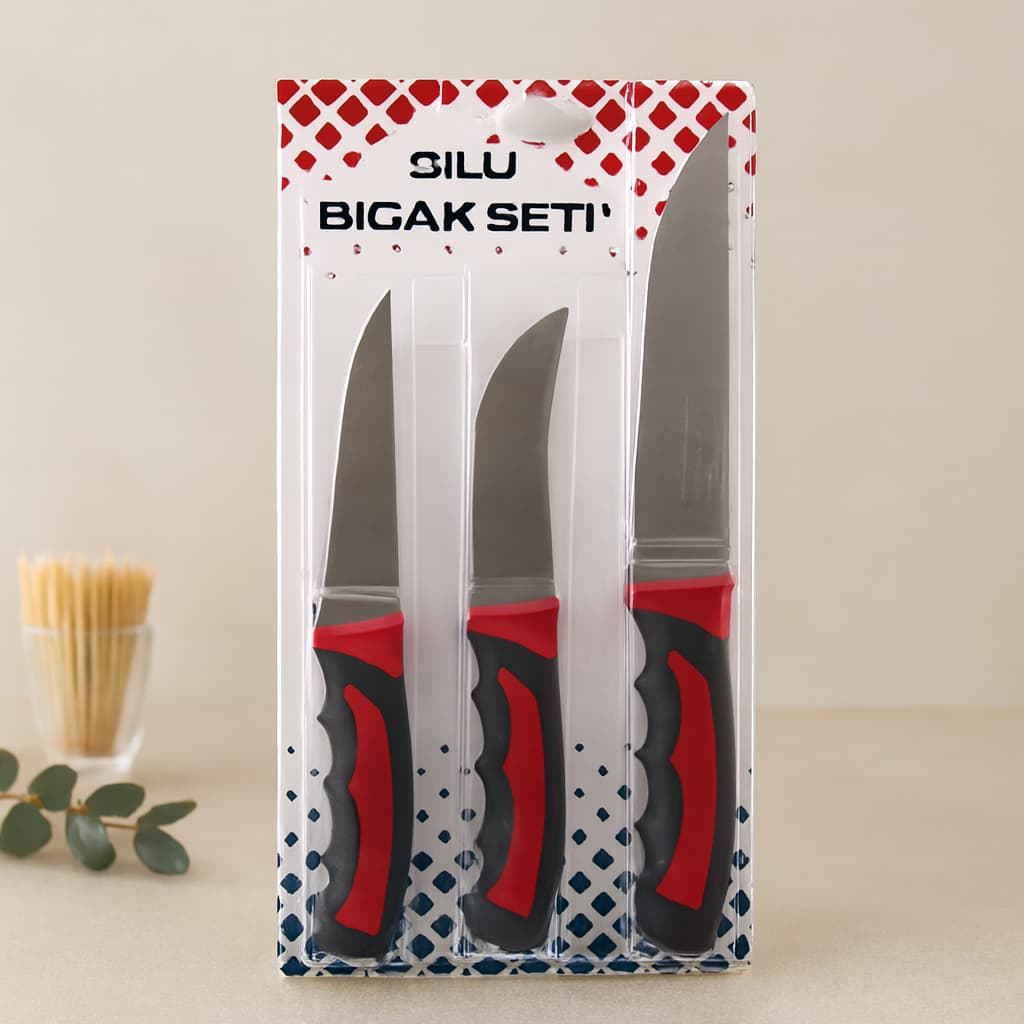 3lü Kurban Bıçak Seti - Paslanmaz Çelik