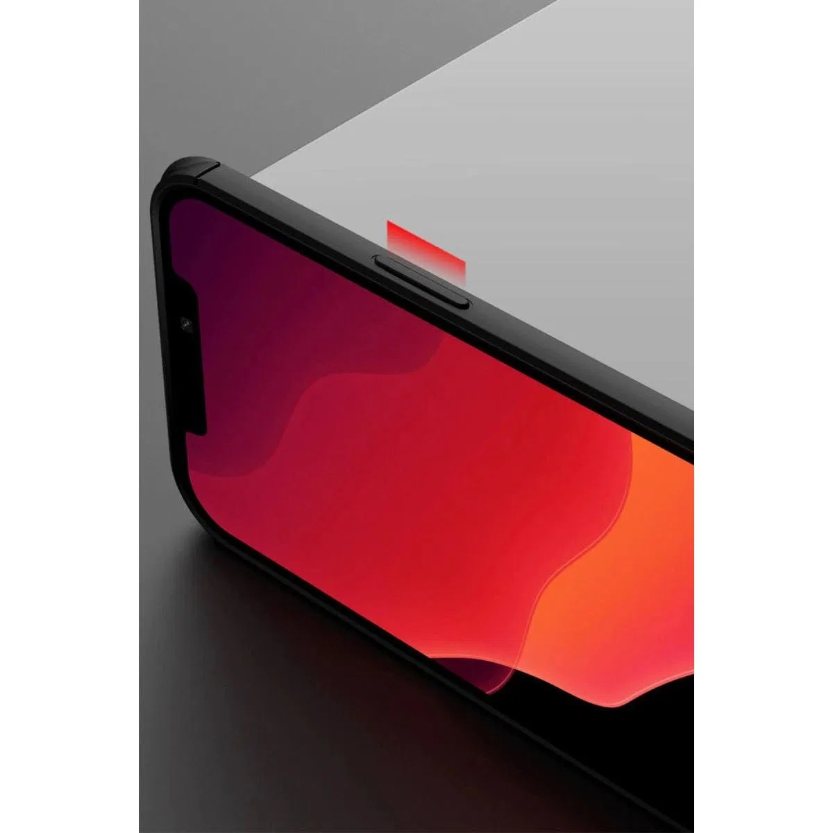 Apple İphone 12 Pro Max Kılıf Range Yüzüklü Silikon - Siyah-kırmızı