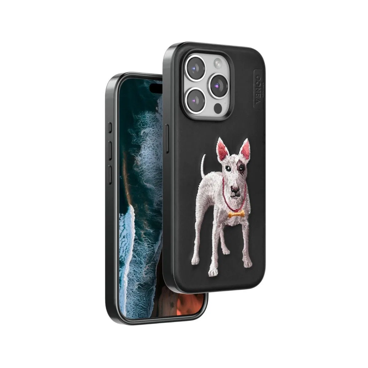 Venco Apple İphone 15 Pro Max Perma Desenli Kapak - Siyah