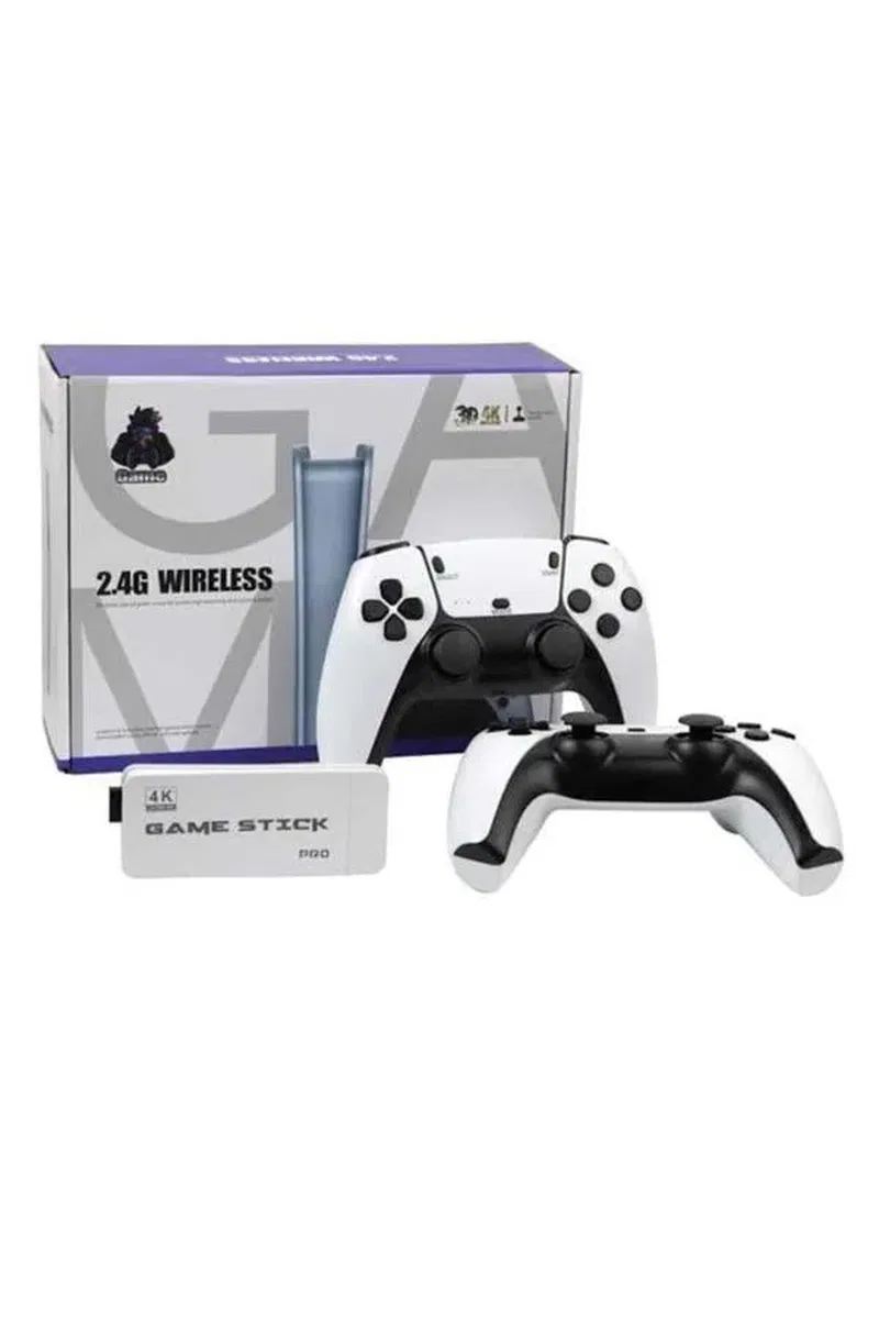 Çift Oyun Kollu 4K HD Ekran Nostaljik 20. 000 Oyunlu Beyaz Game Stick