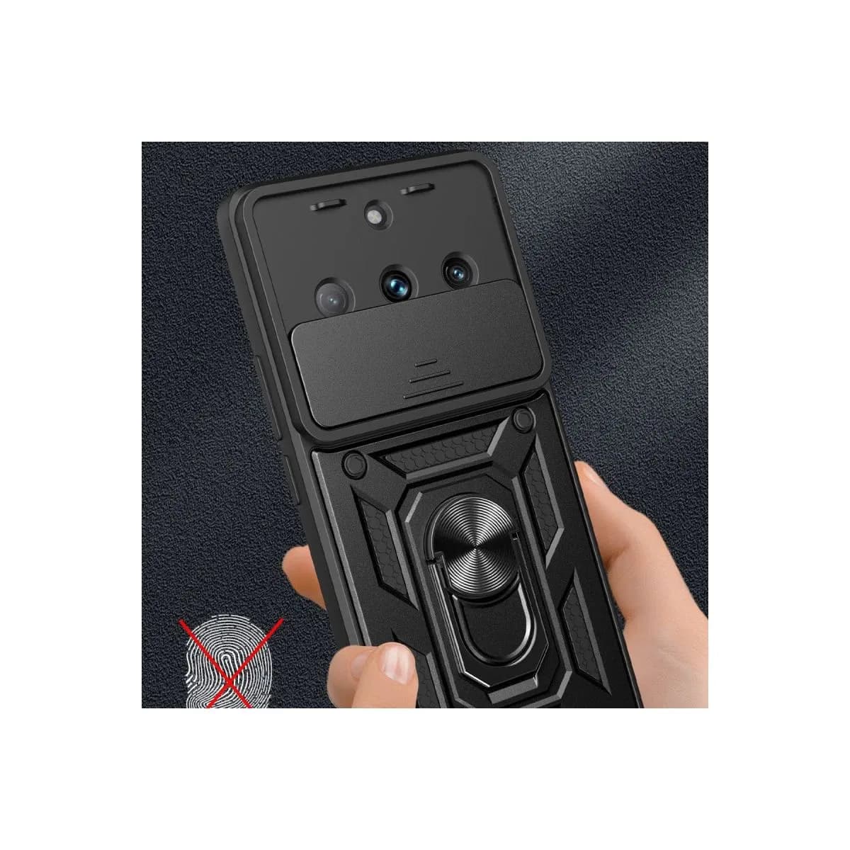 Newface Realme 11 Pro Kılıf Pars Lens Yüzüklü Silikon - Gümüş
