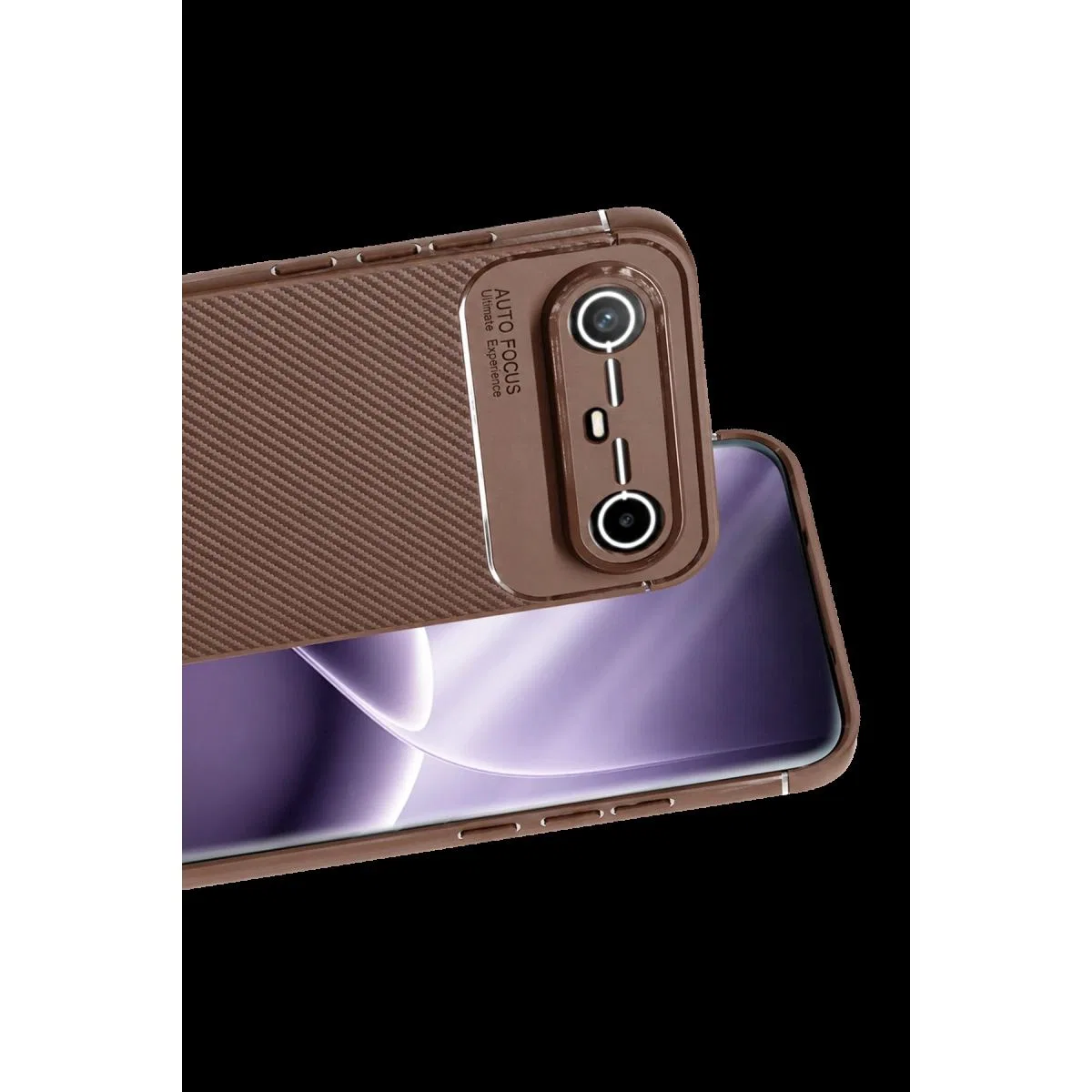 Newface Tecno Spark Slim 5g Auto Focus Karbon Kapak - Kahverengi