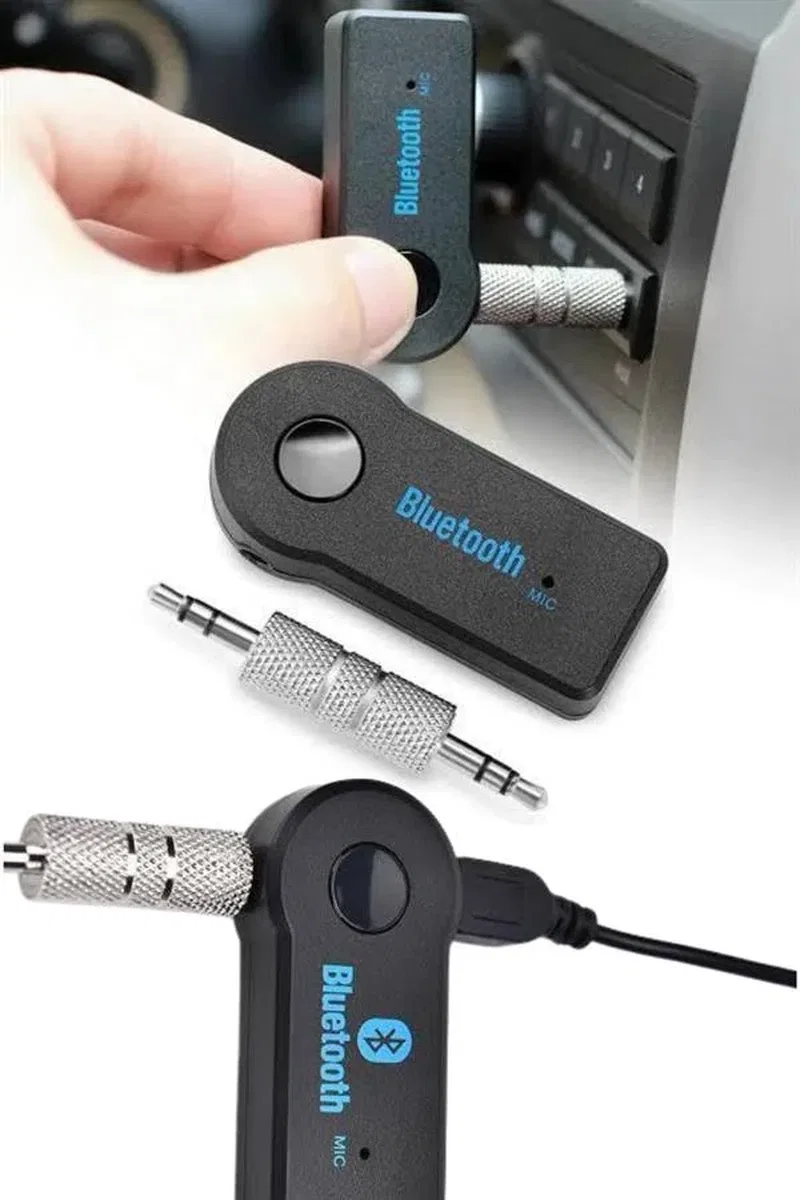 Tüm Cihazlara Uyumlu Bluetooth Aux Araç Kiti Siyah