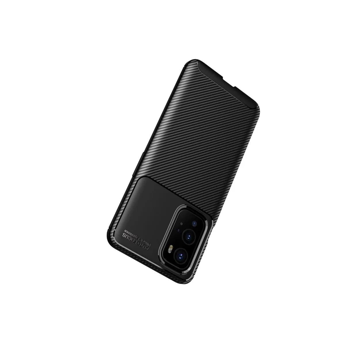 One Plus 9 Pro Kılıf Auto Focus Karbon Kapak - Siyah