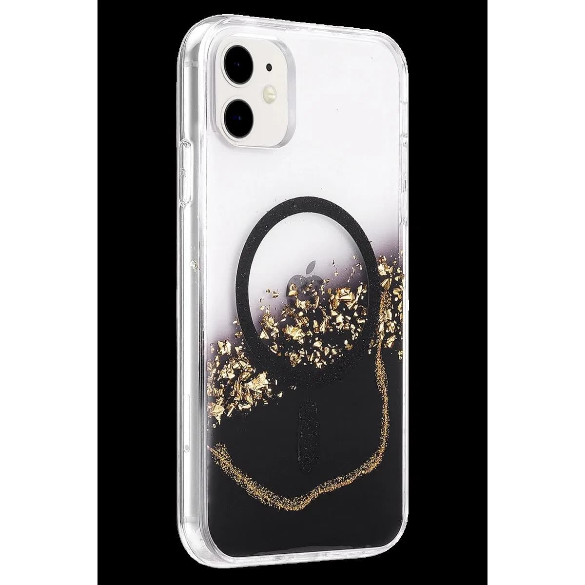Onegif Apple İphone 11 Lotus Simli Magsafe Kapak - Siyah